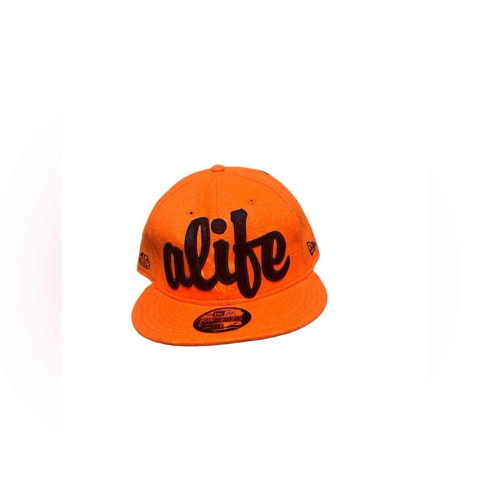ALIFE‎ Fitted Felt Applique Hat 8 orange New Era RARE Vintage Cap